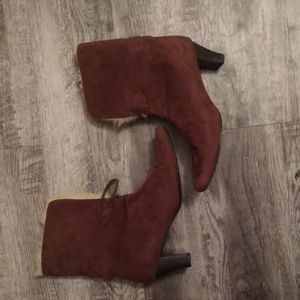 Glacier Brown Faux Suede Ankle Boots sz 7.5
